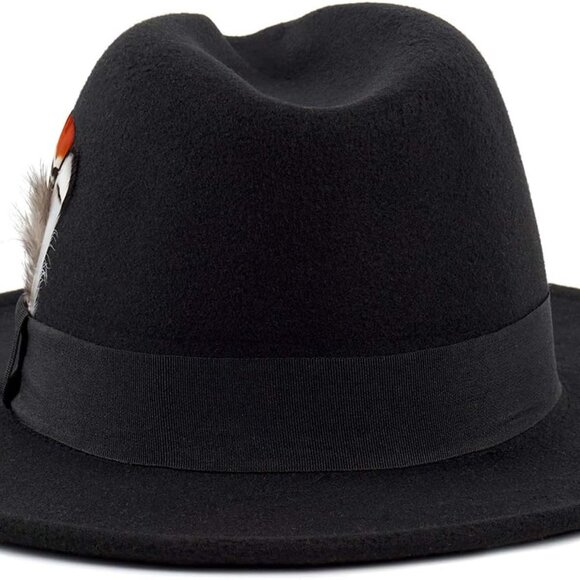 Classic Fedora Hats for Men & Women Wide Brim Felt Hat Panama Dress Fedora Hat - Picture 5 of 7